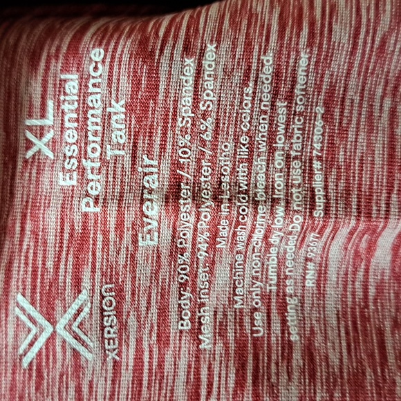 NWT Womens Xersion Brand Tank Top Sz XL Breathable Tech. Quick Dry Cherry color - Picture 7 of 7